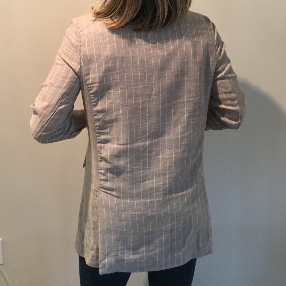 Beige Linen Blend Blazer - Picture 7 of 11